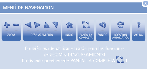 Menú de navegación personalido para un tour virtual